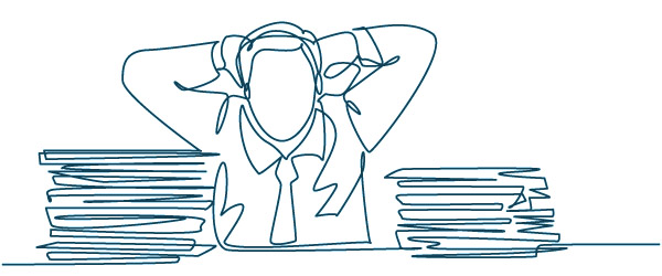 Man sitting with many documents